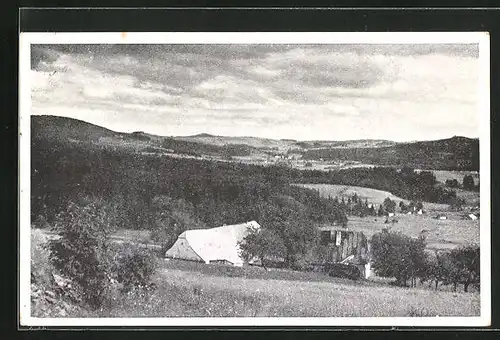 AK Krizánky, Ortsansicht aus der Vogelschau