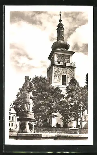 AK Nové Mesto na Morave, Blick zur Kirche