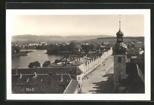 AK Telc, Ortspartie aus der Vogelschau