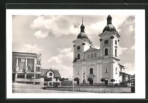 AK Bystrice n. Pernst., Blick zur Kirche