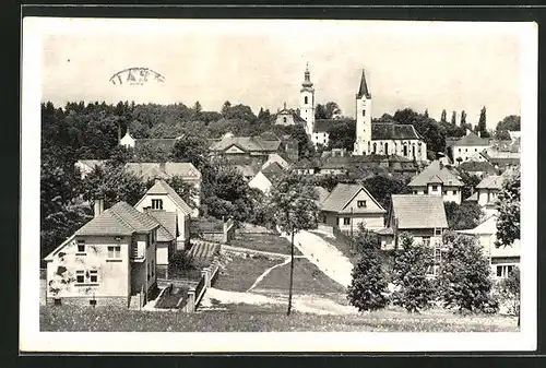 AK Pacov, Ortsansicht aus der Vogelschau