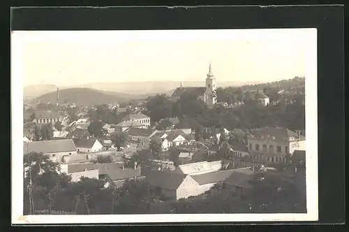 AK Oslavany, Ortsansicht aus der Vogelschau