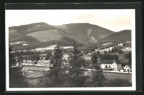 AK Ostravice, Ortsansicht aus der Vogelschau