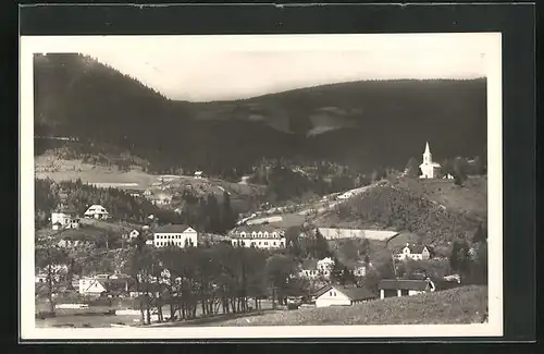 AK Ostravice, Ortsansicht aus der Vogelschau