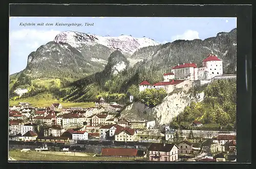 AK Kufstein, Ortsansicht mit Kaisergebirge