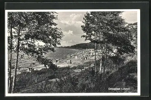 AK Lubmin i. Pom., Blick vom Wald auf den Strand