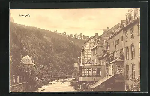 AK Montjoie, Partie am Fluss neben den Wohnhäusern