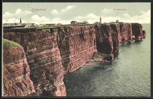 AK Helgoland, Blick auf die Westklippen