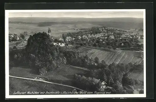 AK Neuhütten, Totalansicht mit Steinknickle vom Flugzeug aus