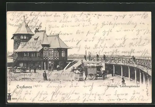 AK Cuxhaven, Gasthaus Seestern und Landungsbrücke