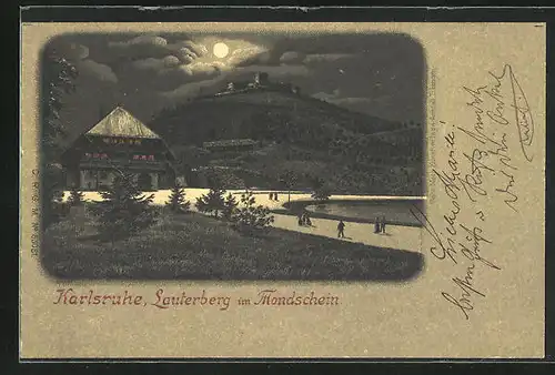 Mondschein-Lithographie Karlsruhe, Lauterberg im Mondschein