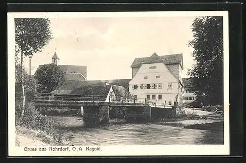 AK Rohrdorf, Partie an der Flussbrücke