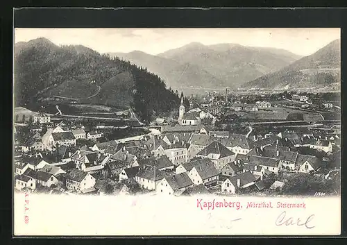 AK Kapfenberg, Panorama mit Ort und Landschaft