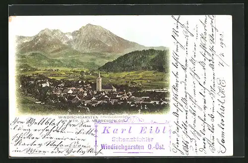 AK Windischgarsten, Panorama mit Ort und Landschaft