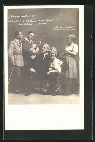 AK Operette Schwarzwaldmädel, Gustav Jahrbeck, Otto Glaser & Gustav Charlé in Kostümen