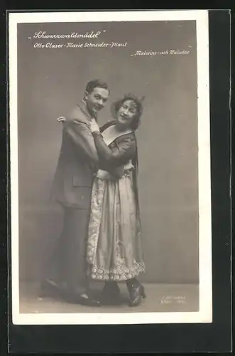 AK Operette Schwarzwaldmädel, Otto Glaser und Marie Schneider-Plaut in Pose