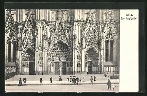 AK Köln, Dom, Südseite, Hauptportal