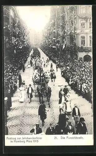 AK Hamburg, Jahrhundertfeier im März 1913, Punschbowle im Festzug