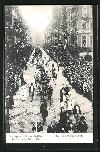 AK Hamburg, Jahrhundertfeier im März 1913, Festzug, Punschbowle