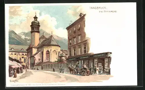 Künstler-AK Edward Harrison Compton: Innsbruck, Strasse an der Hofkirche