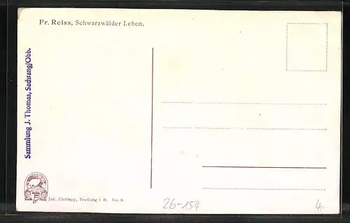 Künstler-AK Fritz Reiss: Schwarzwälder Leben, Bauer und Damen mit Körben