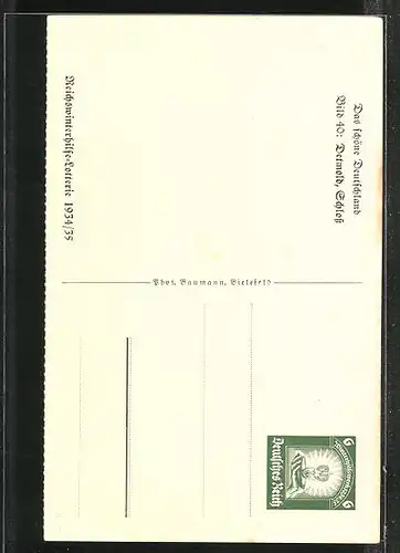 AK Detmold, Schloss, Das schöne Deutschland, Bild 40, Ganzsache Reichswinterhilfe-Lotterie 1934 /35