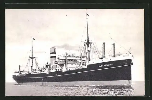 AK Passagierschiff SS Blommersdyk in Fahrt, Holland - America Line
