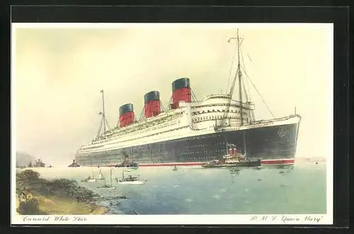 AK Passagierschiff RMS Queen Mary, Cunard White Star