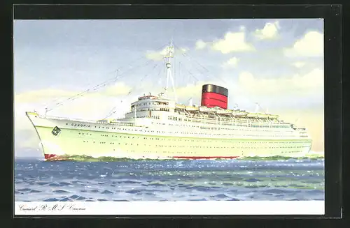 AK Passagierschiff RMS Caronia im klaren Meer, Cunard Line