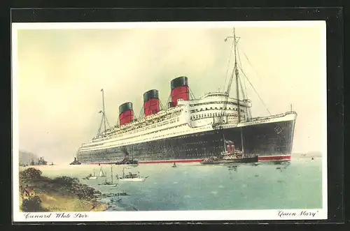 AK Passagierschiff Cunard White Star Queen Mary