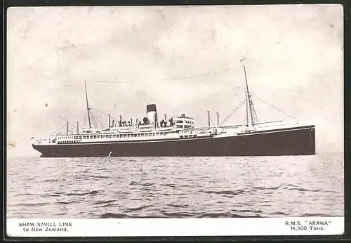 AK Passagierschiff RMS Arawa, Shaw Savill Line