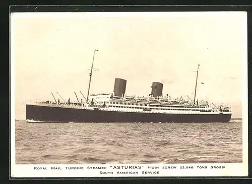 AK Passagierschiff Royal Mail Turbine Steamer Asturias