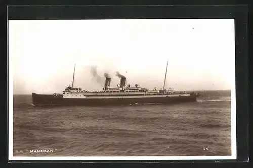 AK Passagierschiff S.S Manxman auf hoher See