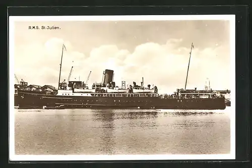 AK Schiff R.M.S. St. Julien liegt vor Anker