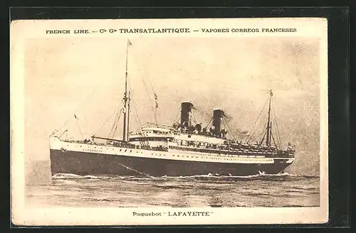 AK Paquebot Lafayette auf hoher See, Passagierschiff