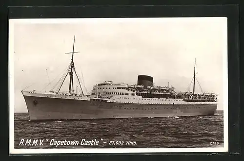 AK Capetown Castle, Passagierschiff auf hoher See