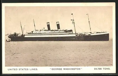 AK Passagierschiff, George Washington` auf hoher See