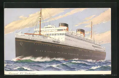 AK Schiff Britannic bei leichtem Wellengang