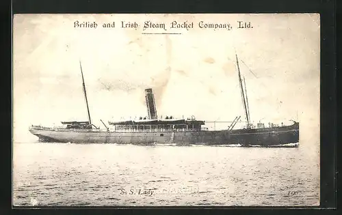 AK S.S. Lady, Passagierschiff in voller Fahrt übers Meer