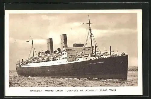 AK Passagierschiff Duchess of Atholl vor der Küste