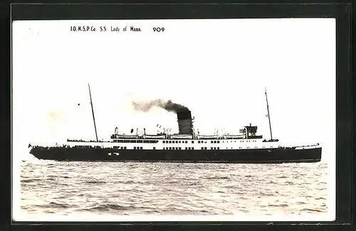 AK Passagierschiff S. S. Lady of Mann auf hoher See