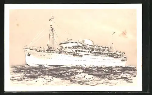 AK Passagierschiff Maréchal Joffre auf hoher See