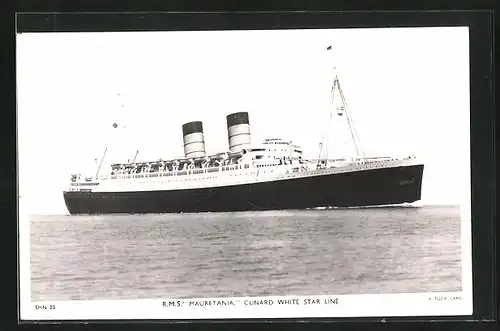 AK Passagierschiff R. M. S. Mauretania auf hoher See