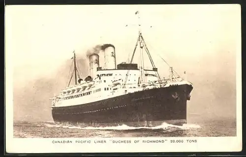 AK Passagierschiff Douchess of Richmond, Canadian Pacific Liner