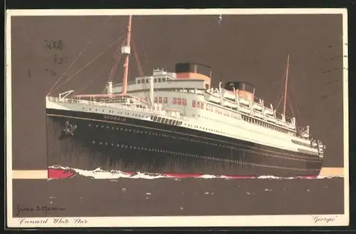 Künstler-AK Passagierschiff Georgic, Cunard White Star