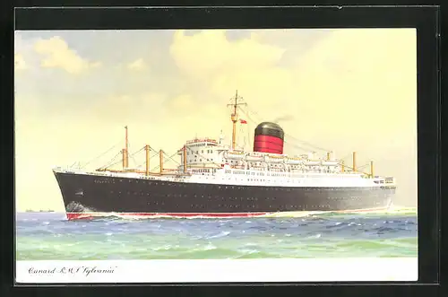 Künstler-AK Passagierschiff RMS Sylvania, Cunard White Star