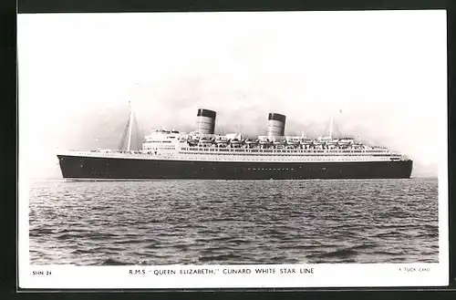 AK Passagierschiff RMS Queen Elizabeth, Cunard White Star Line
