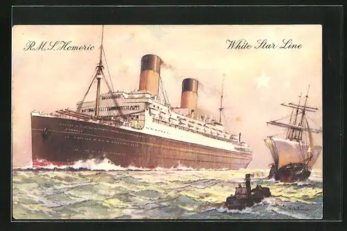 Künstler-AK RMS Homeric, White Star Line
