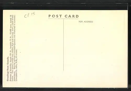 AK Passagierschiff Empress of Australia, Canadian Pacific Line
