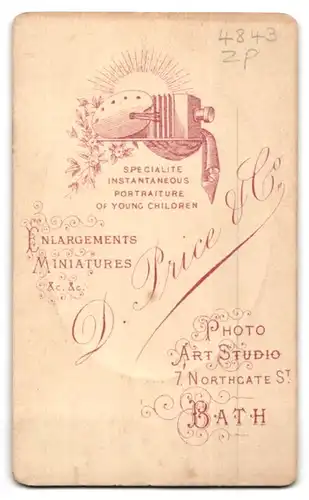 Fotografie D. Price & Co., Bath, 7, Northgate St., Portrait elegante Dame mit weissem Kragen